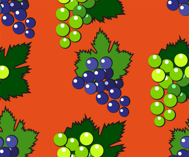 矢量无缝图案用卡通葡萄孤立和民族点缀。插图用于杂志，书籍，海报，卡片，菜单封面，网页。图片下载
