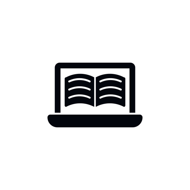笔记本、书籍、在线图标。用于UI和UX、网站或移动应用程序的简单字形、扁平矢量在线培训图标图片下载
