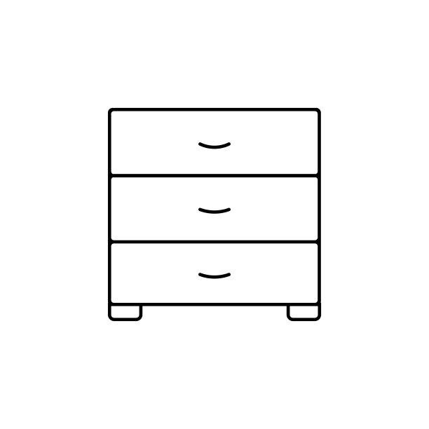抽屉柜矢量草图图标孤立的背景。手绘抽屉柜图标。五斗柜素描图标的信息图表，网站或应用程序。图片下载