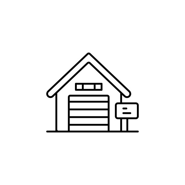 车库图标：用于UI和UX、网站或移动应用程序的简单细线条、轮廓矢量房地产图标图片下载