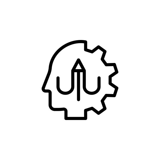 人脑学习笔图标。用于UI和UX网站或移动应用程序的简单细线轮廓思维过程矢量图标图片下载