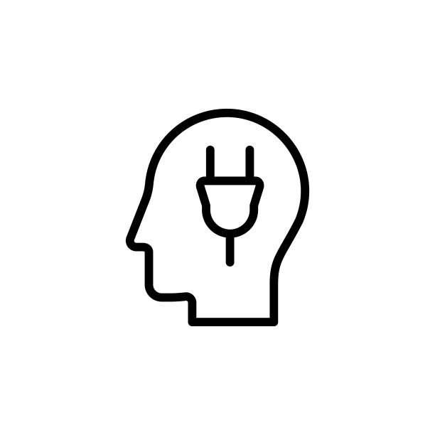人类大脑插件图标，用于UI和UX的思维过程极简线条图标图片下载
