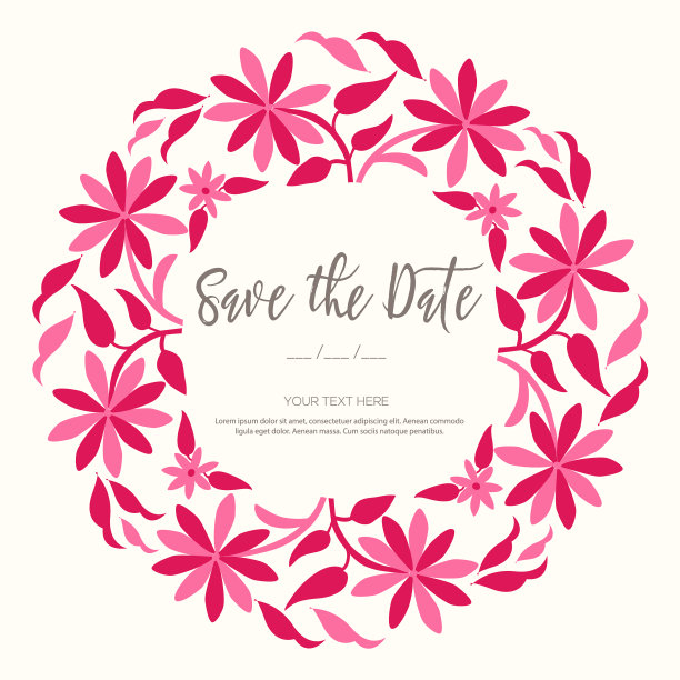 大见风格花圈，婚礼邀请-复制空间图片下载