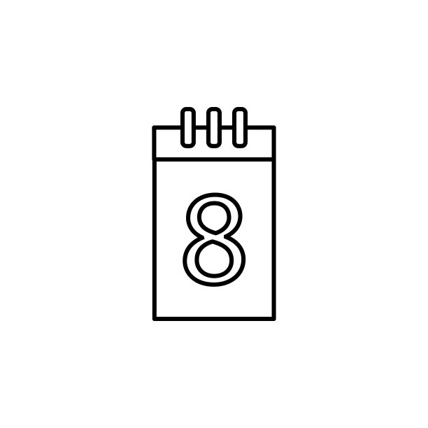 妇女节日历图标：UI和UX网站或移动应用的3月8日极简细线轮廓矢量素材图片下载