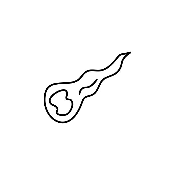 火焰流星太空图标（UI/UX网站或移动应用细线条矢量）图片下载