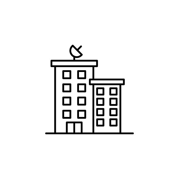 建筑图标：用于UI、UX、网站或移动应用的简单细线条建筑轮廓矢量图标图片下载
