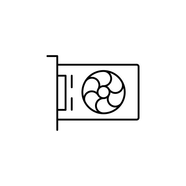 硬件视频卡图标：UI/UX网站或移动应用的极简细线轮廓矢量图图片下载