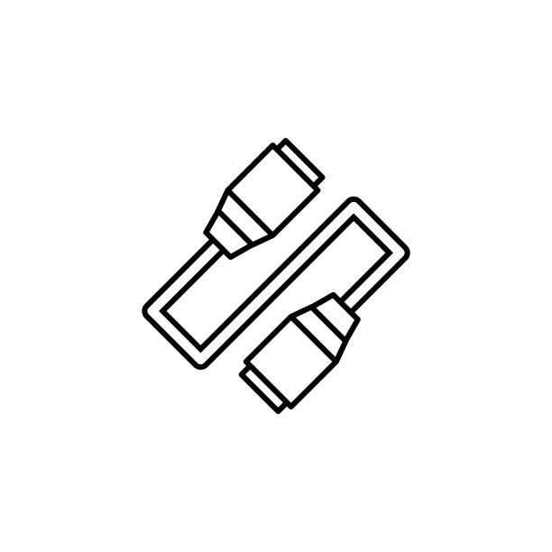 硬件LAN线缆图标UI和UX细线轮廓矢量素材图片下载