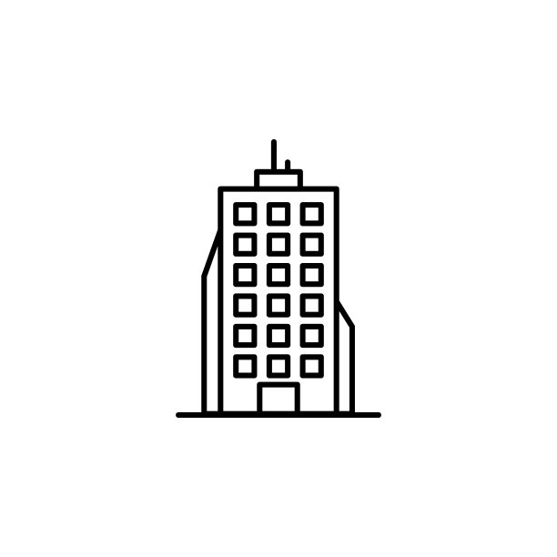 建筑图标：用于UI、UX、网站或移动应用的简单细线条建筑轮廓矢量图标图片下载
