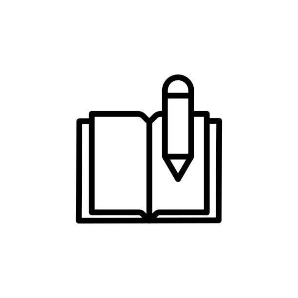 书籍钢笔图标UI/UX细线轮廓矢量图标图片下载