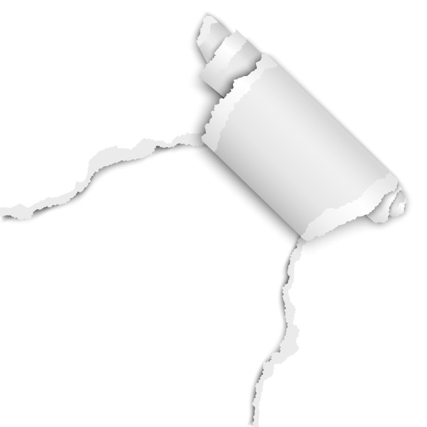 矢量撕碎了一张白纸的左下角与纸卷图片下载