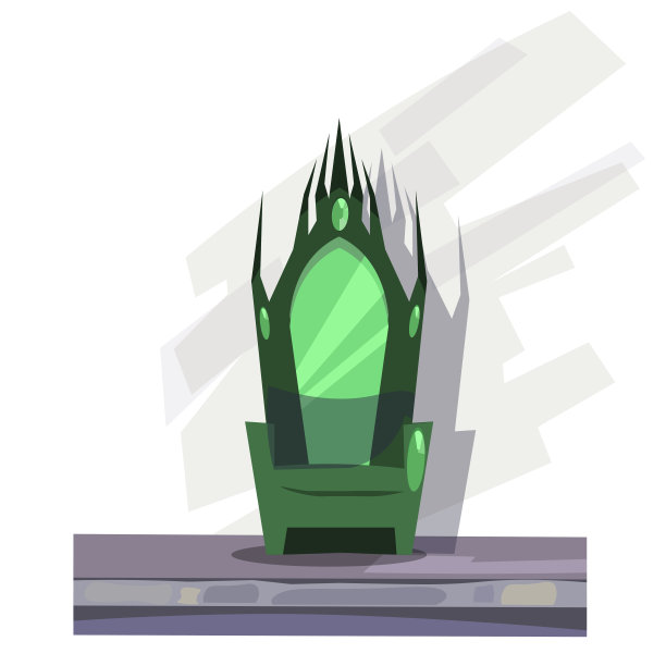 童话王座平面矢量插图图片下载