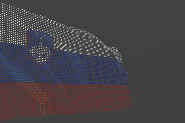 不错的任何节日旗帜3d插图
-数码照片斯洛文尼亚孤立的旗帜由发光的点波在灰色背景图片下载