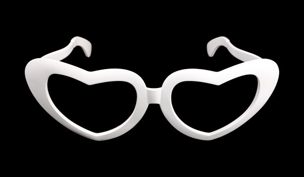 白色奇特的眼镜孤立在黑色之上图片下载