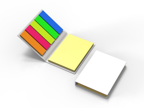 空白迷你便利贴笔记本模拟和品牌。3 d渲染插图。图片下载
