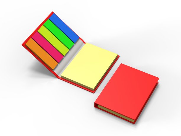 空白迷你便利贴笔记本模拟和品牌。3 d渲染插图。图片下载