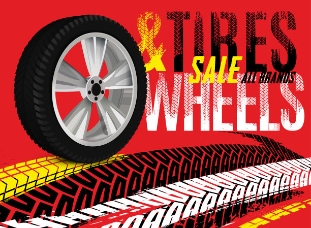 矢量轮胎销售旗帜模板图片下载