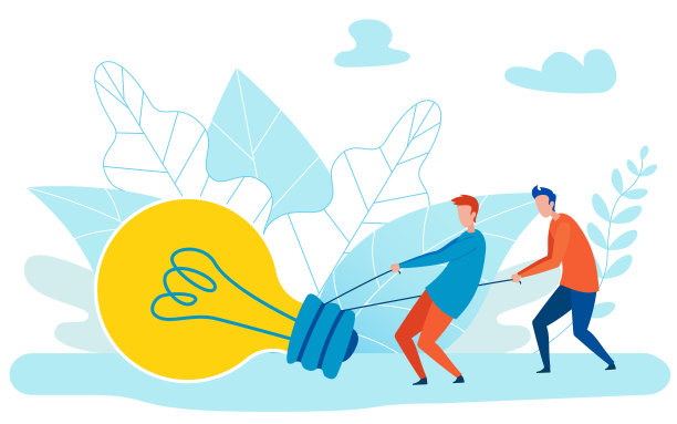 想法实现隐喻平面插图图片下载