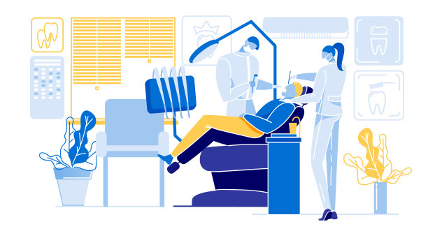 信息传单牙科治疗卡通。图片下载