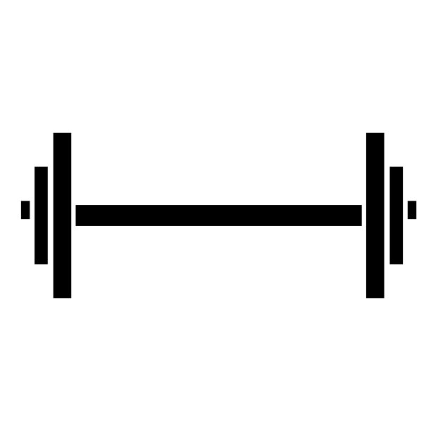 哑铃的矢量剪影。简约风格的运动图标，图片下载