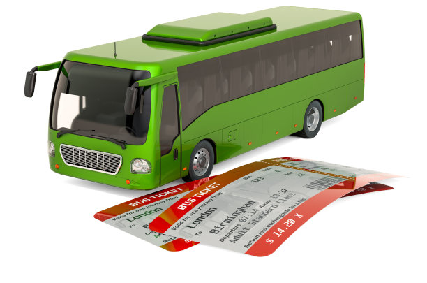 巴士票。旅行概念，3D渲染孤立的白色背景图片下载