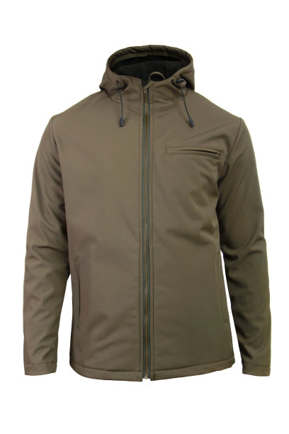 橄榄色软壳夹克，适合孤立的男士图片下载