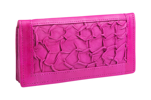 粉色女士皮夹，原创设计，白色背景图片下载