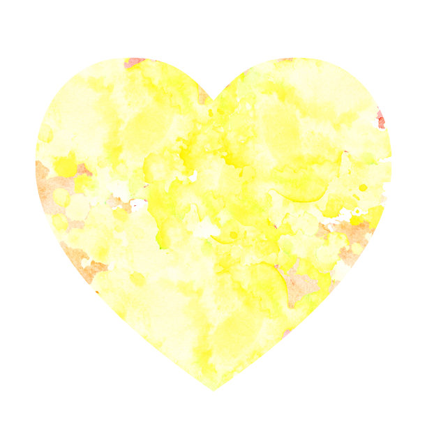 心形的水彩颜料。图片下载