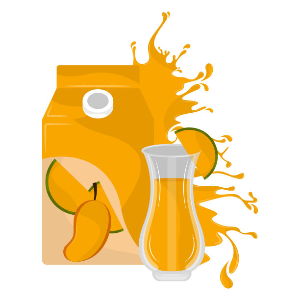 一盒和一罐芒果汁图片下载