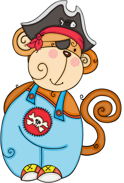 可爱的白色海盗猴图片下载