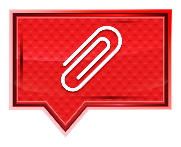 回形针图标朦胧的玫瑰粉色横幅按钮图片下载