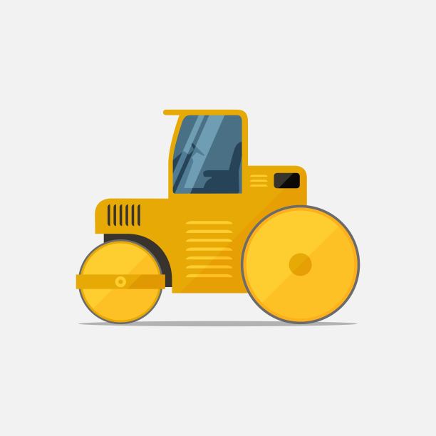 一套黄色的施工设备。建筑工程的专用机器图片下载