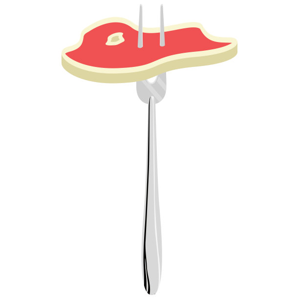 叉子上孤立的鱼片图片下载