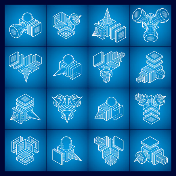 矢量抽象形状集合。图片下载