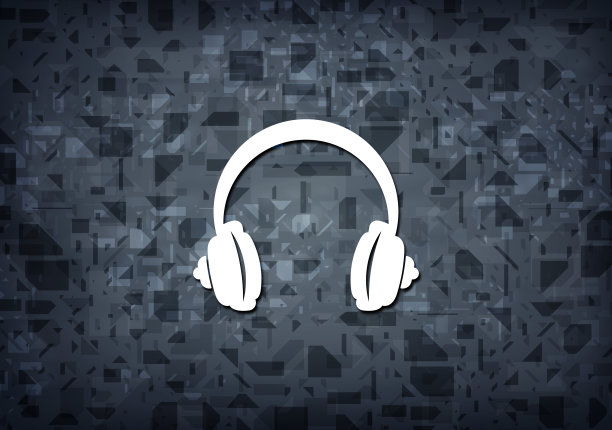 耳机图标黑色背景图片下载