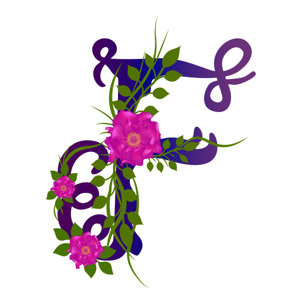 字母装饰。拉丁字母。图片下载