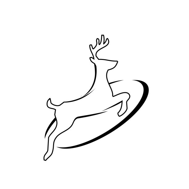 鹿标志设计图标符号。鹿向量。鹿轮廓图片下载