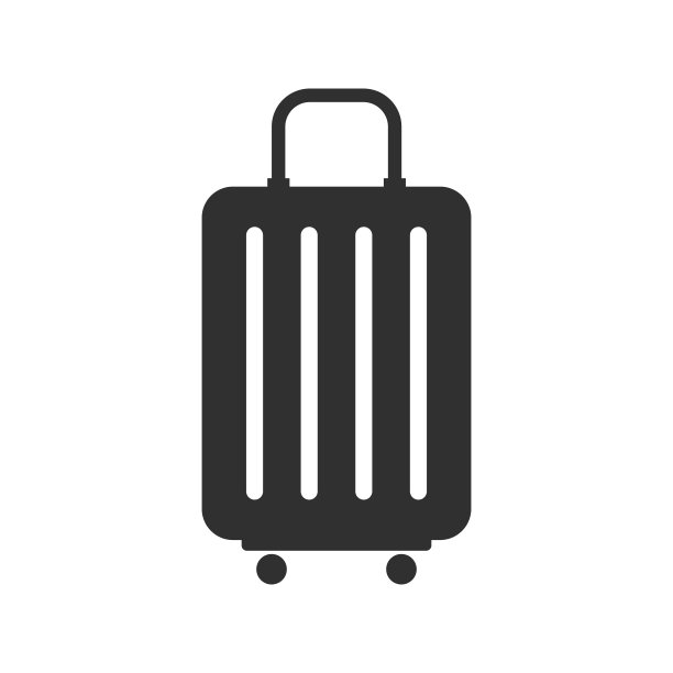 白色背景上的旅行包图标矢量图图片下载