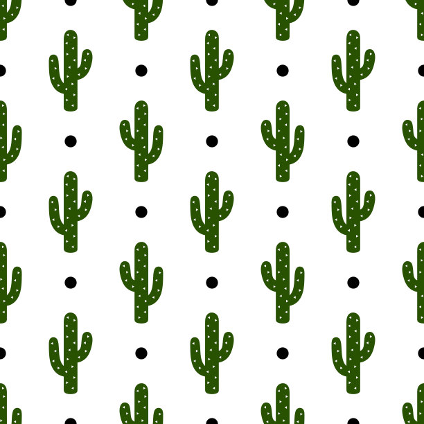 仙人掌无缝图案背景图片下载