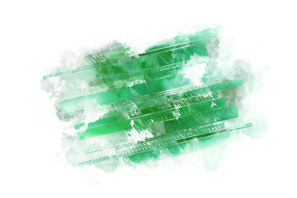 水彩插图抽象背景组成不同大小的彩色绿色块图片下载