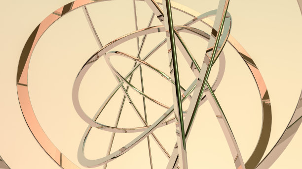 抽象的未来主义背景与金属环图片下载