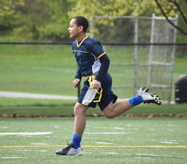 橄榄球：侧面奔跑者图片下载