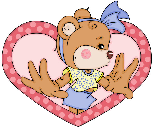 女孩泰迪熊的心跳动图片下载