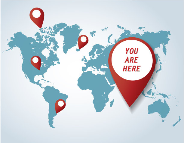 大头针图标与地图背景矢量图片下载