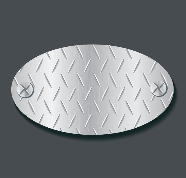 板金属旗帜设置背景矢量插图图片下载