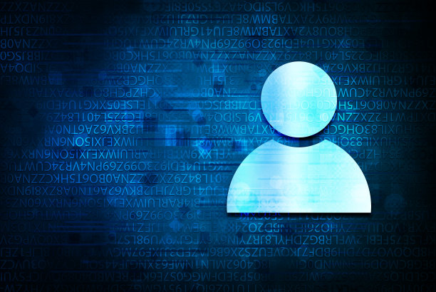 人物图标抽象蓝色背景插图设计图片下载