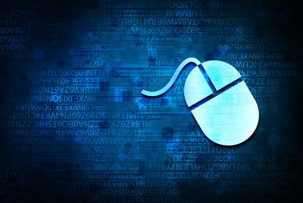 鼠标图标抽象蓝色背景插图设计图片下载