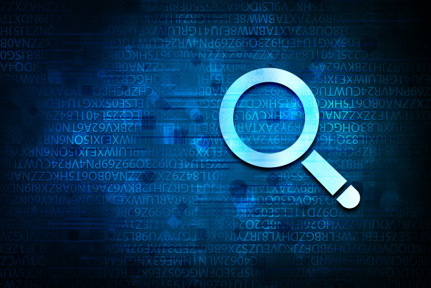 放大镜图标抽象蓝色背景插图设计图片下载