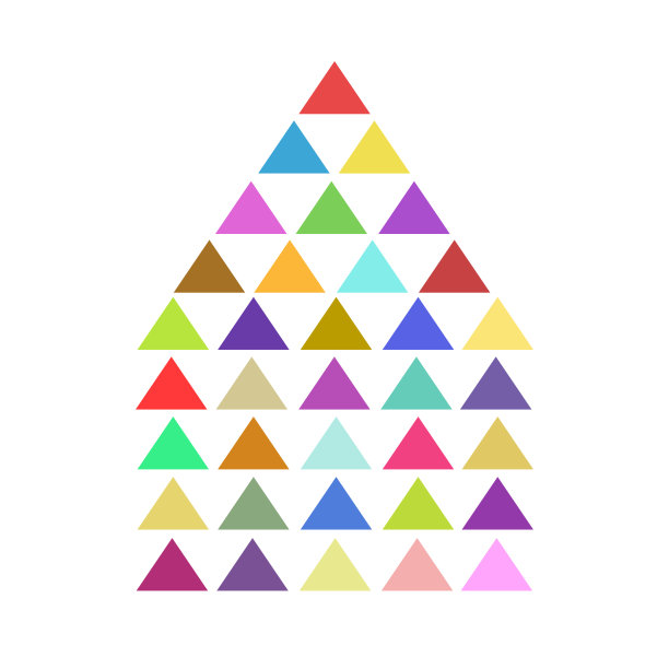 彩色的房子ligo图标与拼图三角形在白色，股票矢量插图图片下载