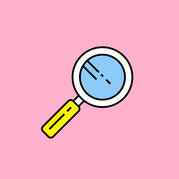 彩色放大镜线条图标图片下载